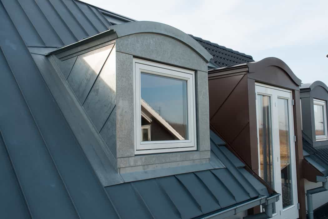 Metal roof and three dormers